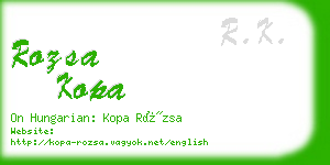 rozsa kopa business card